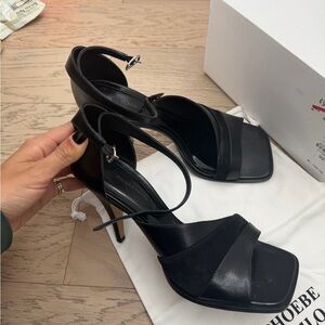Phoebe Philo suede and leather black square toed heels. Worn once. Size 39